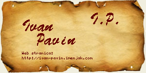 Ivan Pavin vizit kartica